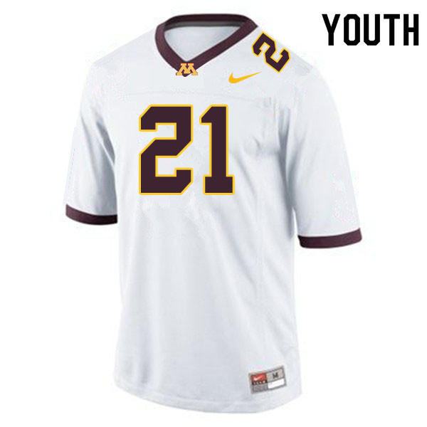 Youth #21 Justus Harris Minnesota Golden Gophers College Football Jerseys Sale-White